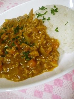A picture of Our Family's Keema Curry (Ground Meat Curry).