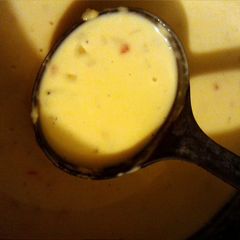 A picture of Beer cheese soup.