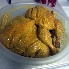 A picture of spicy tandore chicken.