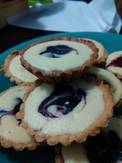 A picture of Blueberry Cheese Tarts.