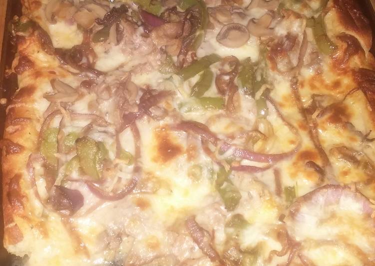 Recipe of Homemade Philly cheese steak pizza