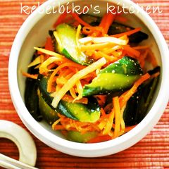 A picture of Instant Cucumber Kimchi using Versatile Korean Flavoring Mix.