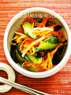 A picture of Instant Cucumber Kimchi using Versatile Korean Flavoring Mix.