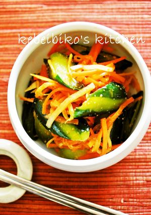 A picture of Instant Cucumber Kimchi using Versatile Korean Flavoring Mix.