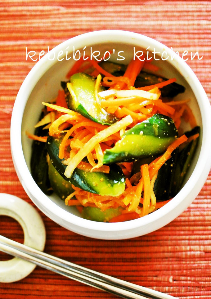 A picture of Instant Cucumber Kimchi using Versatile Korean Flavoring Mix.