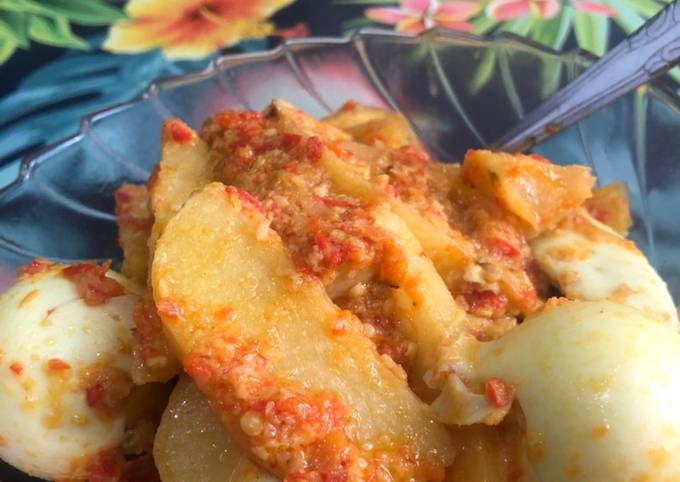 Balado kentang telur nikmad