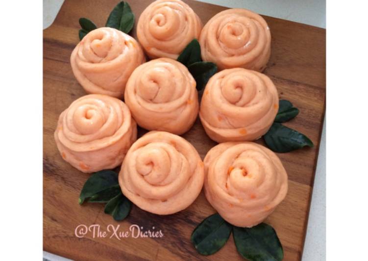 Anti Ribet, Membuat Pao Mawar Ubi | Sweet Potato Rose Bun Gampang