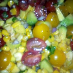 Corn, Tomatoe, and Avocado Salad A picture of Corn, Tomatoe, and Avocado Salad.