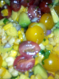 A picture of Corn, Tomatoe, and Avocado Salad.