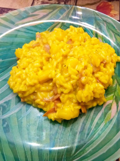 Una foto de Risotto de manzana y bacon