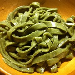 A picture of Japanese Matcha Udon Noodles.