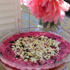 A picture of Shuba (Russian Layered Salad with Beets).
