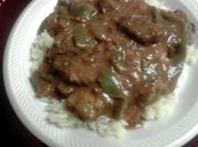A picture of green pepper steak