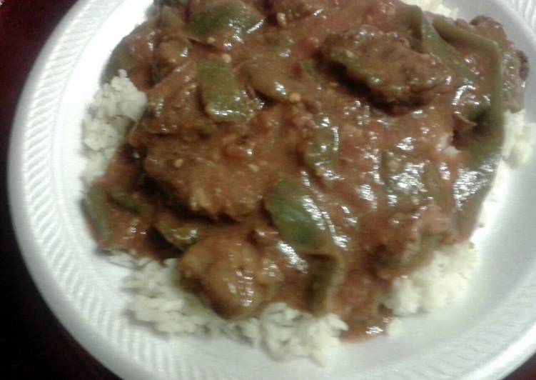 Recipe of Homemade Sheree&#39;s Savory Pepper Steak in the crockpot