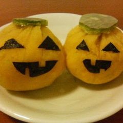 A picture of [Easy Microwave Cooking] Halloween Kabocha Squash Chakin.
