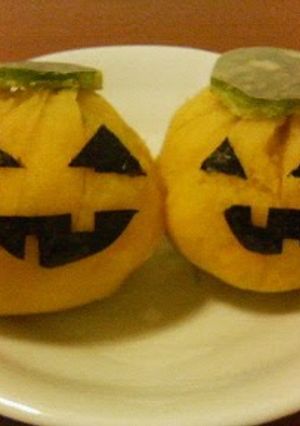 A picture of [Easy Microwave Cooking] Halloween Kabocha Squash Chakin.