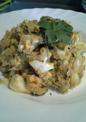 A picture of Healthier avocado egg salad.