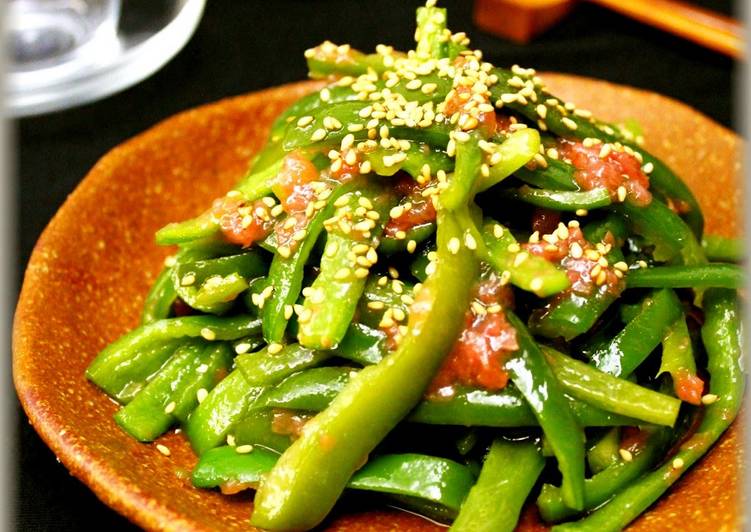 Recipe of Homemade Easy Microwave Recipe - Umeboshi-Seasoned Bell Peppers