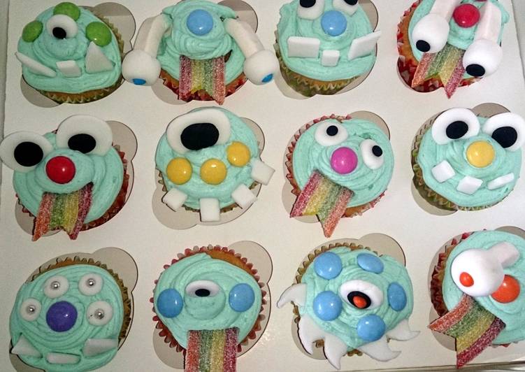 Easiest Way to Prepare Super Quick Homemade boys little monster cupcakes