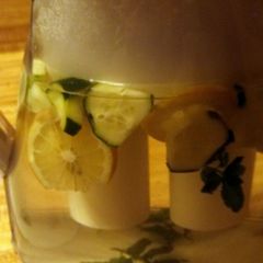 A picture of Mint Cucumber and Lemon Infused Water.