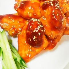 A picture of Teriyaki Chicken Breast with Sweet and Sour Ketchup Sauce.