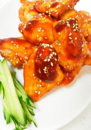 A picture of Teriyaki Chicken Breast with Sweet and Sour Ketchup Sauce.