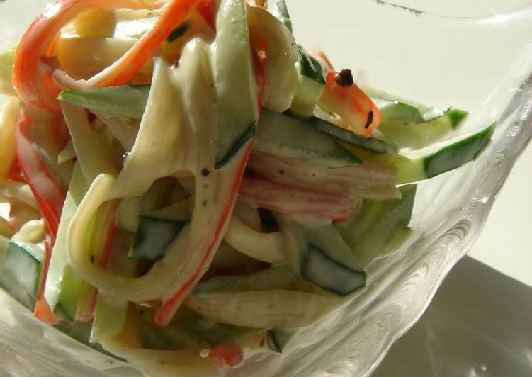 Simple Way to Make Ultimate Cucumber and Imitation Crab Salad with Mayo