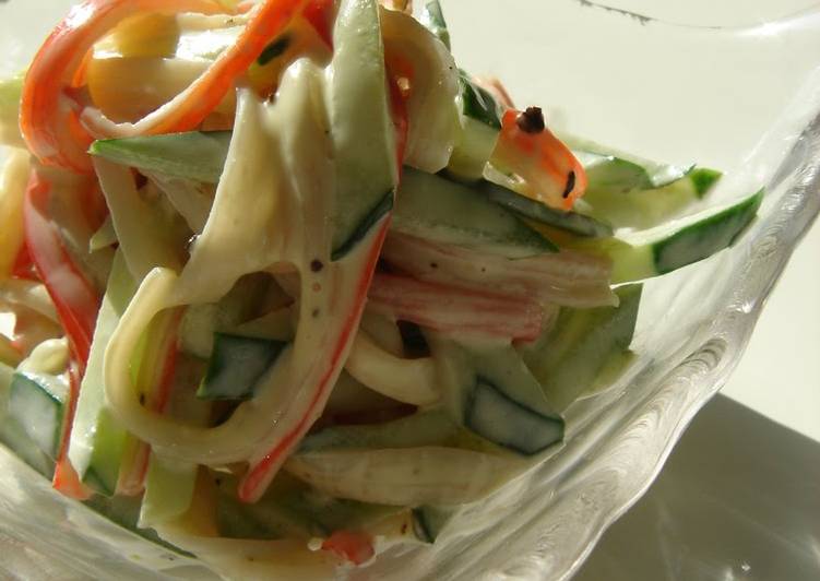 Recipe of Homemade Cucumber and Imitation Crab Salad with Mayo