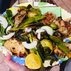 A picture of Grilled chicken with mix veg.