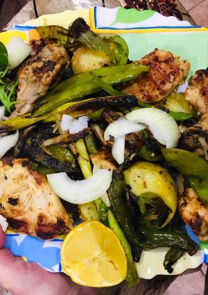 A picture of Grilled chicken with mix veg.