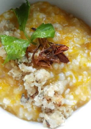 Foto resep Nasi Tim Labu Parang Lauk Tumis Lele Mpasi 10m+