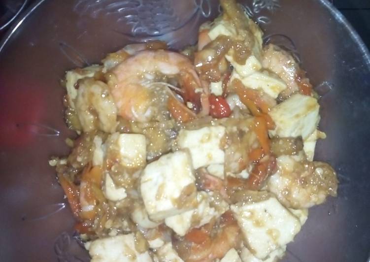 Udang tahu pedas nyemek