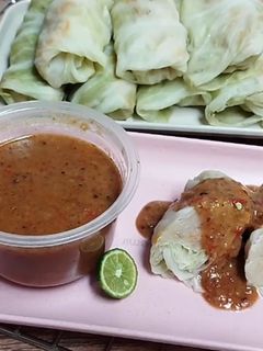 Foto resep Kol gulung isi ayam bumbu kacang