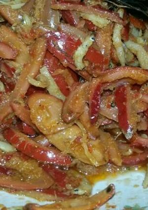 Foto resep Tumis kulit melinjo + ikan teri