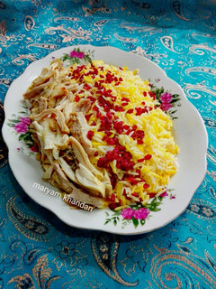 عکسی از دستور زرشک پلو با مرغ آبپز