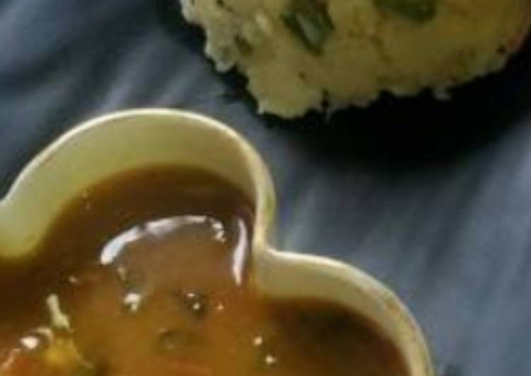 Vegetable Upma with Sambhar