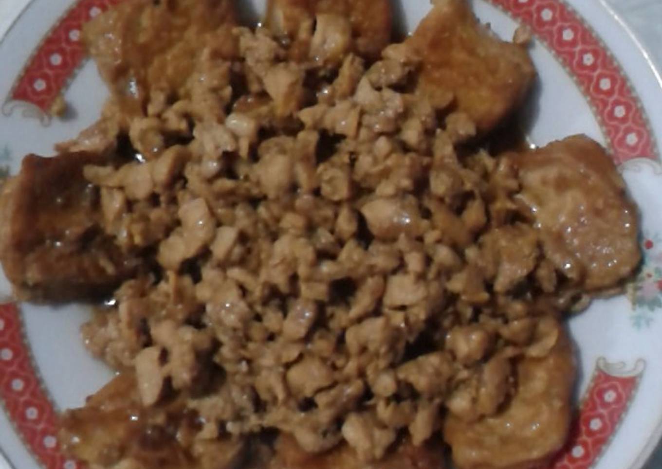 Tumis Ayam Cincang Kecap dan Tahu