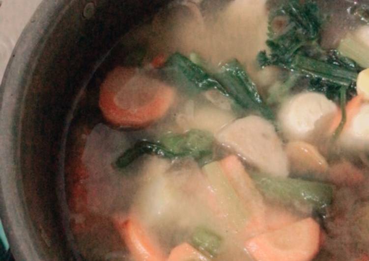 step by step Menyiapkan Sayur Sup Bakso Telur Puyuh Jadi, Lezat Sekali