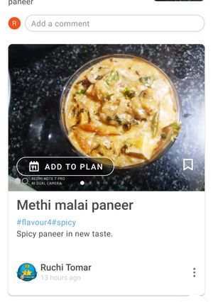 A picture of Methi malai paneer.