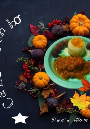 Hình của món Cá hồi chiên bơSốt cà chua bí đỏ.