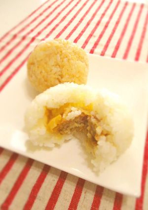 A picture of Wham! Onigiri Stuffed with Yakiniku-Style Shaomai.