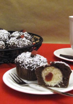Kakaós muffin meglepetéssel recept fotója