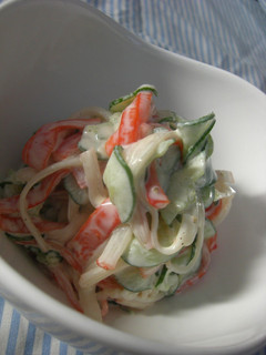 A picture of Very Easy Crabstick Salad.