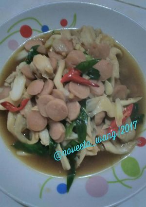 Foto resep Jamur Tiram Masak Sosis Kecap