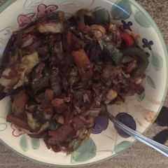 A picture of Mu Shu Chicken and Vegetables ..