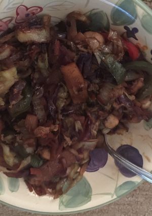 A picture of Mu Shu Chicken and Vegetables ..