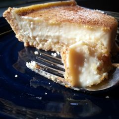 A picture of Amish bakery custard pie.