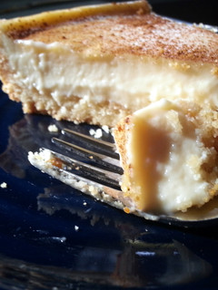 A picture of Amish bakery custard pie.