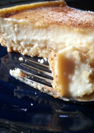 A picture of Amish bakery custard pie.