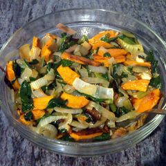 A picture of Warm Leafy Greens Salad - Super Healthy & Vegan!.